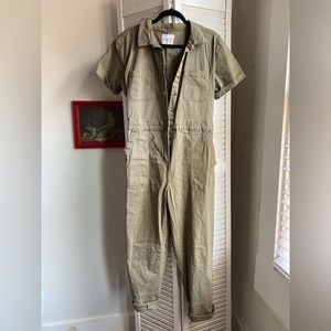 Olive green/ Tan Jumpsuit